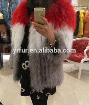 YR920 Knitting Raccoon Fur Jacket/OEM Women Jacket Fur