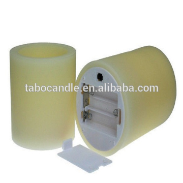 Battery Powered Real Wax Vanilla Scent Pillar Candle