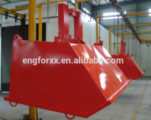 forklift steel tipping bin with rubber wheel