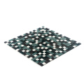 Mixed Black Mosaic Tile Backsplash Square Sheet Glass