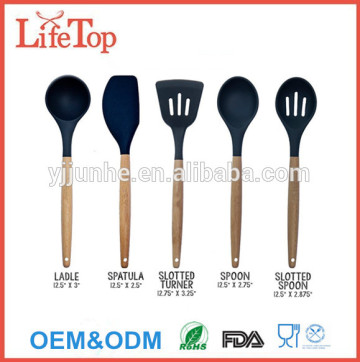 Non-Stick Baking and Pastry Home Kitchen Tools Beech Wooden and Silicone Kitchen Set utensils