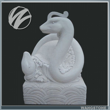 Snake and Tortoise Stone Animal Sculpture