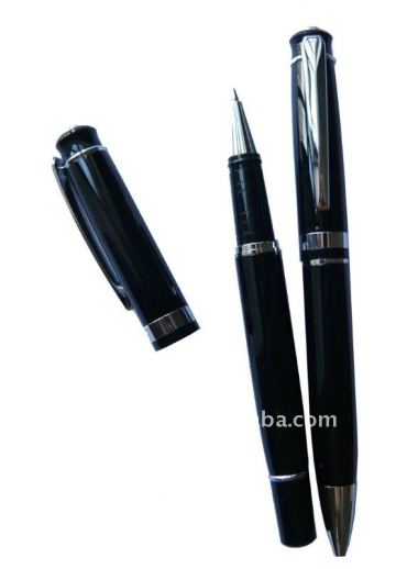 high end twin pen set metal pen and rollder pen