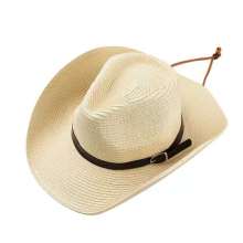 Wholesale Men's Western Straw Cowboy Hats: Retro Style Sun Hats for Beach and Casual Wear