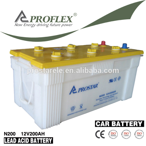 good quality 12V lead aicd 200AH car battery dry charged auto battery (26Ah to 200Ah)