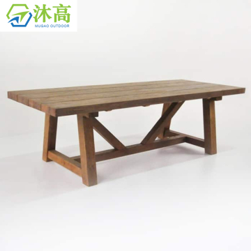 Beach Resort Outdoor Dining: Teak Garden Tables with Parasols