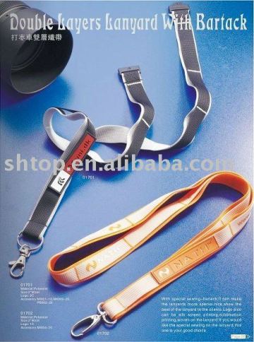 double layers lanyard with bartack