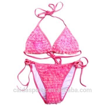 Good quality pink girl bikini swimsuits