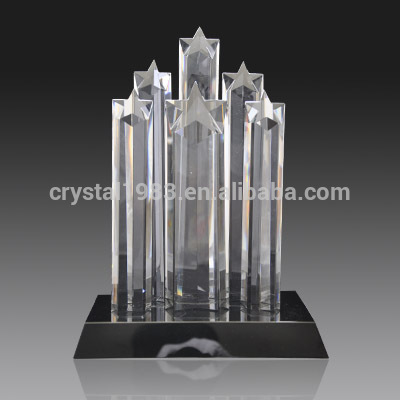 Wholesale body building trophy award k9 crystal China crystal trophies manufacture