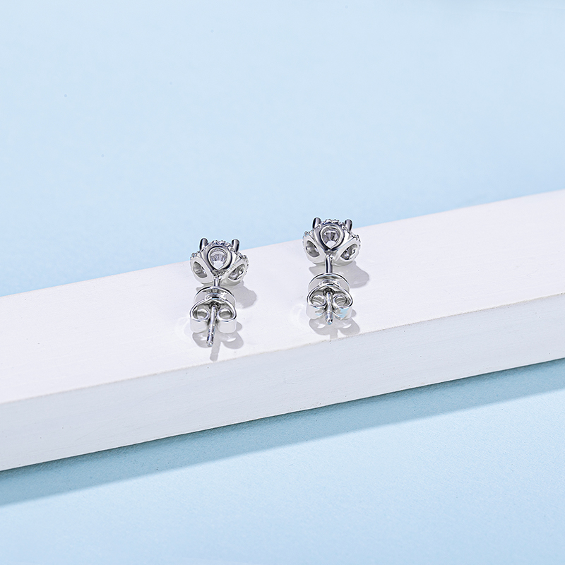 Baroque Luxury  925 Sterling Silver Moissanite Women Engagement Diamond Prongs Gemstones Wedding Party Women Stud Earrings