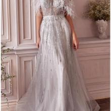 Lace Appliqués and Sequined Tulle Layered Ruffles Wedding Dresses