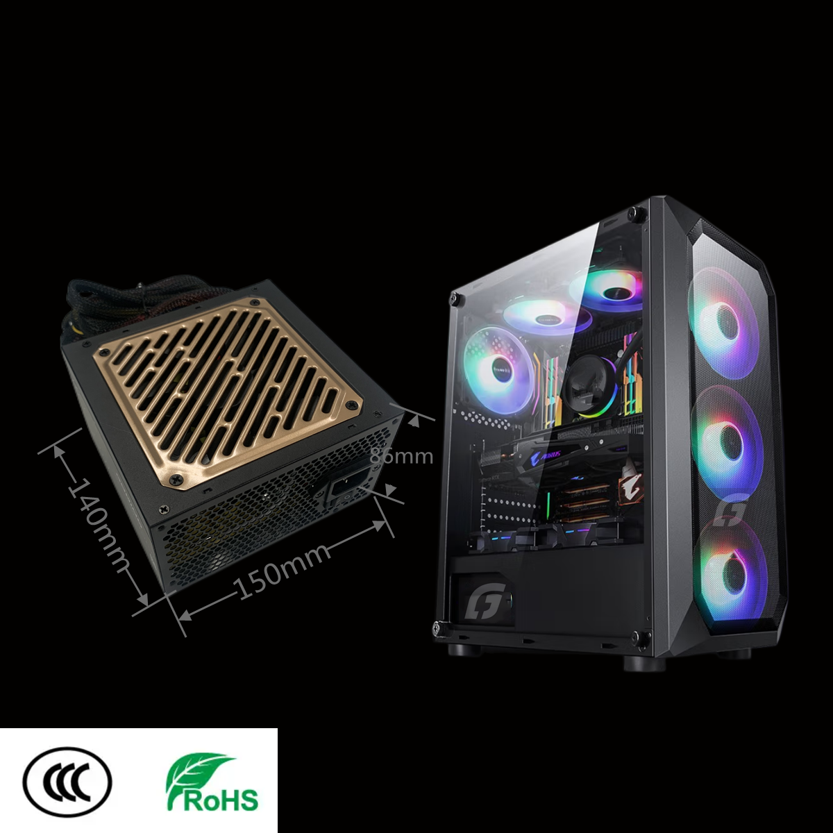 OEM Gold case Power Supply ATX