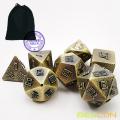 Bescon Messing-Erz Lode Solid Metal Würfel Set, Rohmetall Polyedr D &amp; D RPG 7-Würfel Set