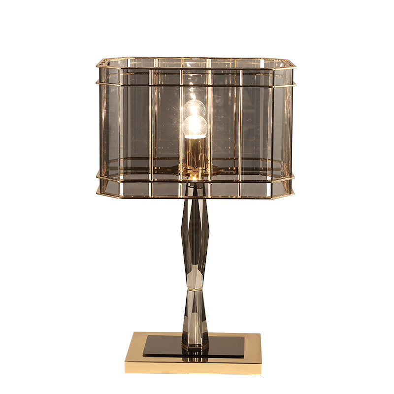 Glass Gold Bedside Lamp