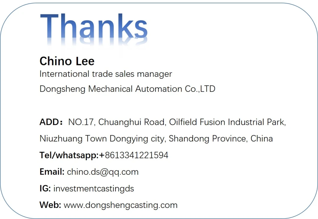 Dongsheng Steel Casting Shell Fin (ISO9001)