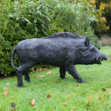 Outdoor decorative brass pig statue bronze wild boar