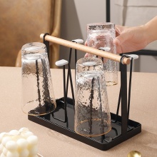 Iron Integrated Kitchen Cupware Storage Rack: Mug, Goblet, Glass Drainer & Cup Holder