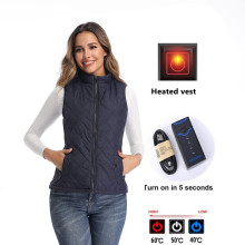Wholesale Winter Carbon Fiber Heated Vest with 5 Heating Zones and Battery Pack