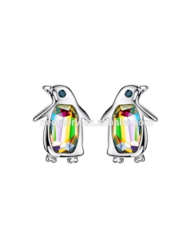 Initial Penguins Designer Australian Rhinestone Stud Earrings for Girls Women