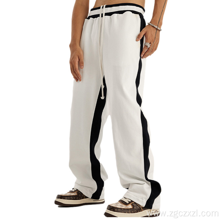 New Color Contrast Straight Pants Loose Sweatpants