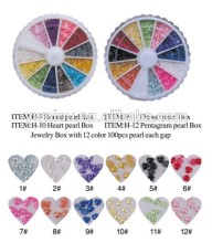 H-11 Heart pearl lovely cute shining nail deco stone