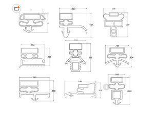 professional Refrigerator Door Seal , solid and sponge PVC