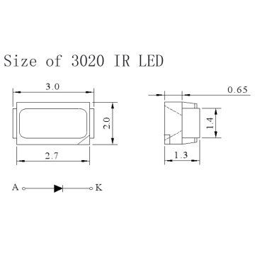 3020 IR 940нм SMD LED 0,2 Вт микросхема TynTek