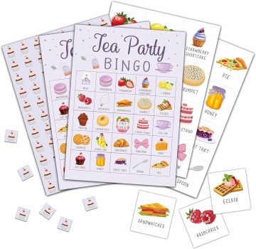 Custom Free Design Tea Party Bingo Cards