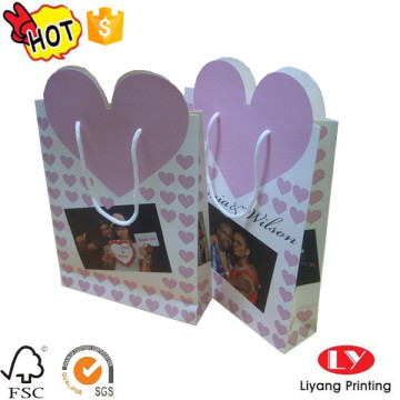 Sweet wedding paper bag heart shape top