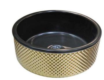 Inside Glossy Black Glazed Outside Rose Gold Washbasin