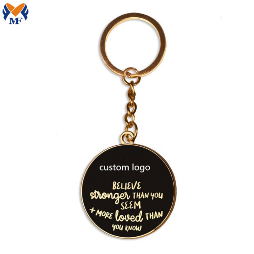 Metal Craft Heart Entamel PEINTED LOGO KEYCHAIN