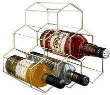 Freestanding Metal Wine Rack - Tabletop Wine Bottle Holder for Cellar or Bar