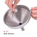 Stainless Steel Kitchen Funnel with Detachable Strainer
