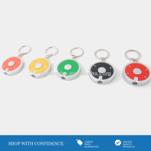 cheap round plastic souvenir led flashlights keychain