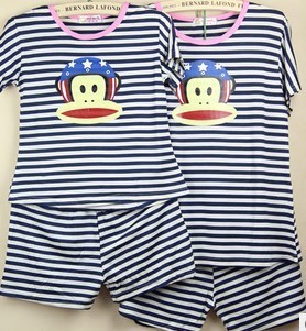 striped summer cotton pajamas