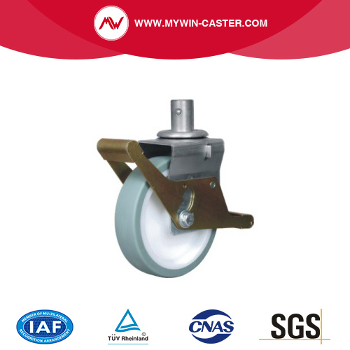 Gray PU Round Stem Swivel Scaffolding Caster