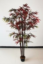 artificial tree, 6' bamboo tree, silk leaf, red bamboo, bamoo pole
