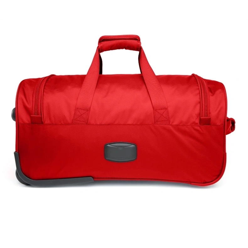 Red Trolley Bag with Wheels for Travel