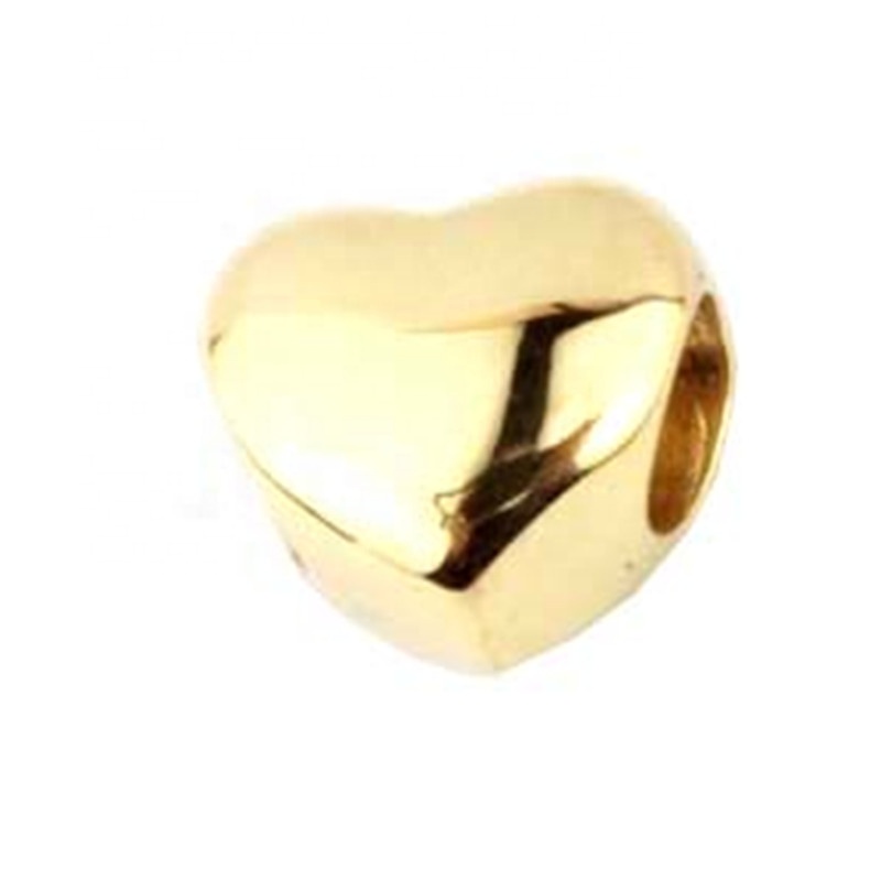 Gold heart bead stainless steel bead