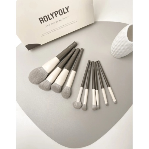 10pcs Professional Coffee Makeup Brush Set