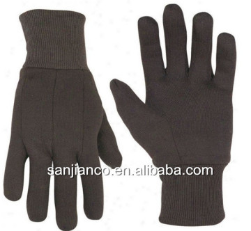 Brown Jersey Interlock Cotton Work Glove