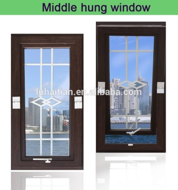 Home window design coloredpvc middle hung window