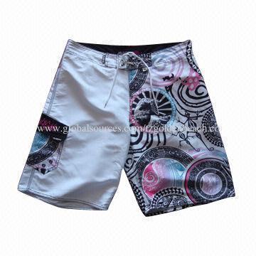 Beach Shorts, Made of Polyester Microfiber, Left Leg Sublimation Printing