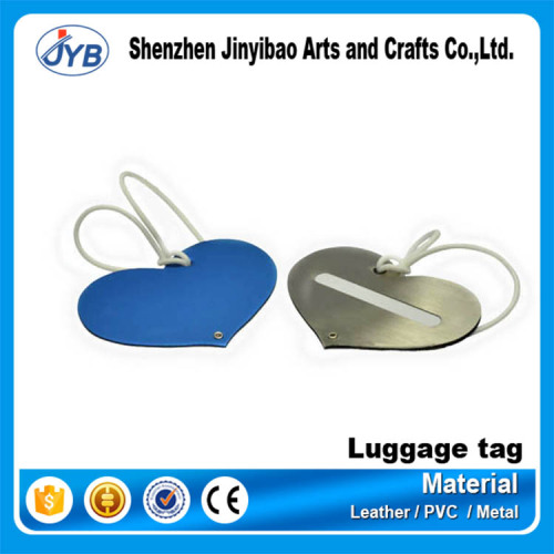 Hot selling custom aluminum metal heart shape luggage tags flight tags