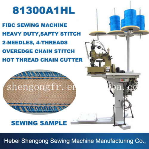 SHENPENG 81300A1HL Two Needle Four Thread Safety Stitch Bulk Bag Sewing Machine With Lower and Upper Feed