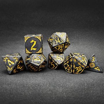 Bescon Giant Fire-Patterned DND Dice Set 1 Inch (25MM) , Oversized D&D Dice Set for Dungeons and Dragons Role Playing Games