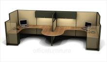 Double Office Cubicle; Two Peron Classical Workstation (OMNI-AO2-17)