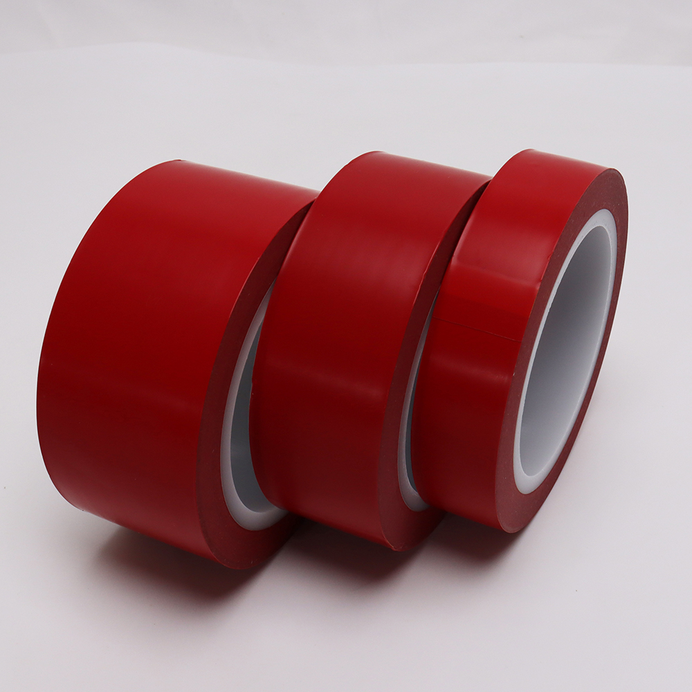 red PTFE skived film with silicone adhesive tape