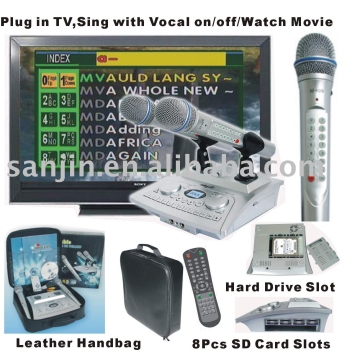 HDD player hard disk karaoke player+microphone player