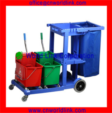 four wheel hotel cleaning bin cart